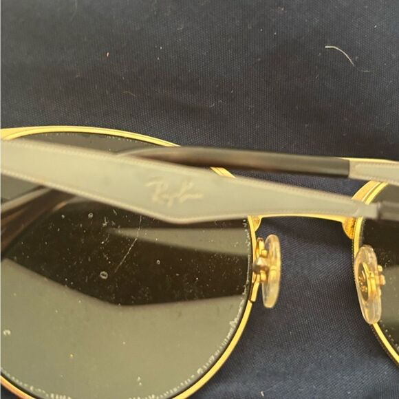 Ray-Ban RB3546 sunglasses aviator logo mirror lens eyewear gold frame glasses main image 5
